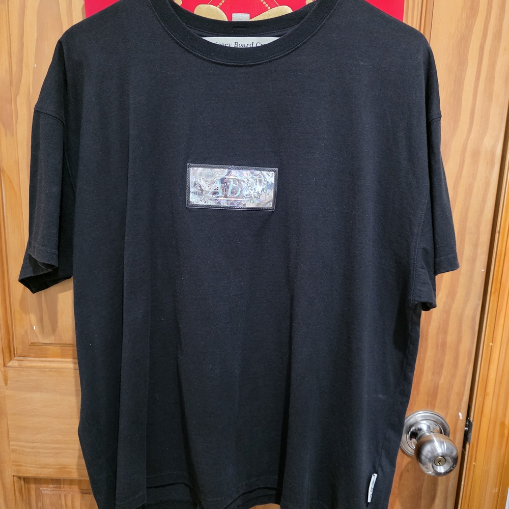 Kith for Advisory Board Crystals Holographic Classic Logo Tee Sz Large Black